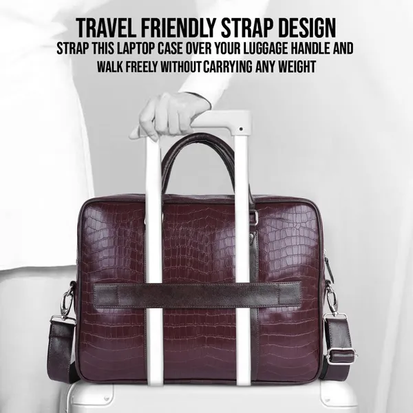 Brown_Vegan_Leather_Croco_Pattern_Stylish_Unique_Design_Laptop_Office_Business_Briefcase_Travel_Messenger_Bag_For_Unisex