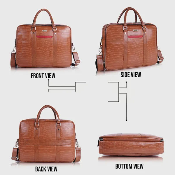 Tan_Vegan_Leather_Laptop_Bag_For_Office_&_Business_|_Unisex
