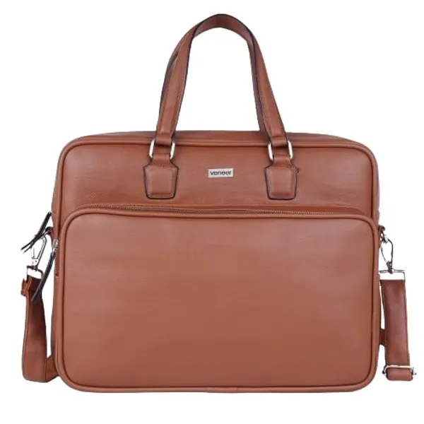 Tan_Vegan_Leather_Stylish_Unique_Design_Laptop_Office_Business_Briefcase_Travel_Crossbody_Messenger_Bag_For_Unisex