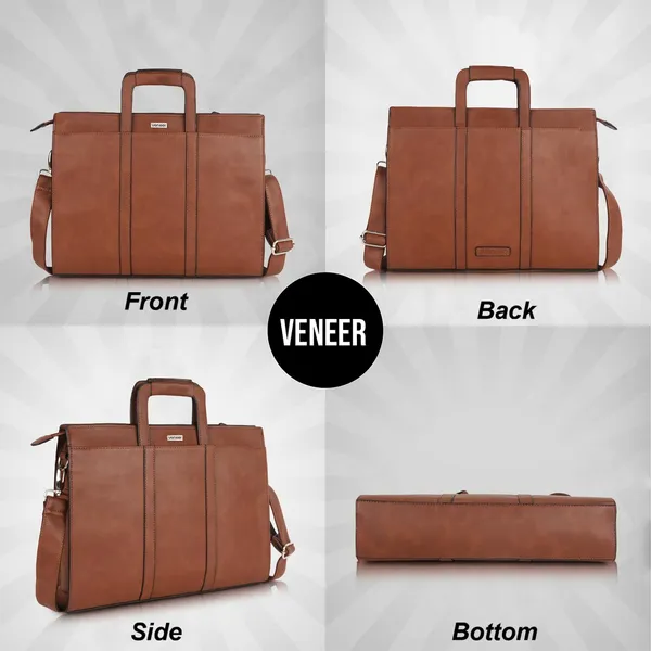 Brown_Vegan_Leather_Casual_Classy_Unique_Design_Laptop_Office_Business_Top_Handle_Crossbody_Messenger_Bag_For_Unisex_Laptop_Fitt_Upto_14_Inch
