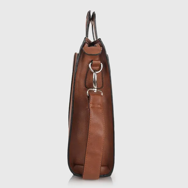 Brown_Vegan_Leather_Casual_Classy_Unique_Design_Laptop_Office_Business_Top_Handle_Crossbody_Messenger_Bag_For_Unisex_Laptop_Fitt_Upto_14_Inch