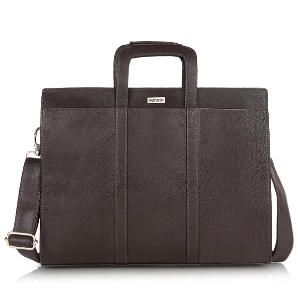 Dark_Brown_Vegan_Leather_Casual_Classy_Unique_Design_Laptop_Office_Business_Top_Handle_Crossbody_Messenger_Bag_For_Unisex_Laptop_Fitt_Upto_14_Inch