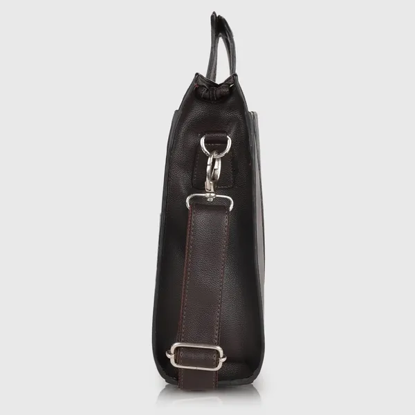 Dark_Brown_Vegan_Leather_Casual_Classy_Unique_Design_Laptop_Office_Business_Top_Handle_Crossbody_Messenger_Bag_For_Unisex_Laptop_Fitt_Upto_14_Inch