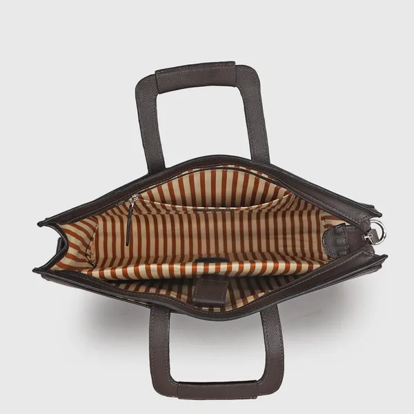 Dark_Brown_Vegan_Leather_Casual_Classy_Unique_Design_Laptop_Office_Business_Top_Handle_Crossbody_Messenger_Bag_For_Unisex_Laptop_Fitt_Upto_14_Inch