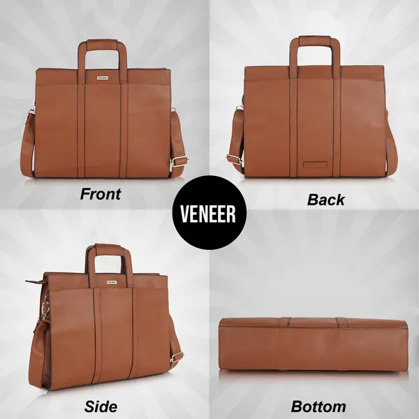 Tan_Vegan_Leather_Casual_Classy_Unique_Design_Laptop_Office_Business_Top_Handle_Crossbody_Messenger_Bag_For_Unisex_Laptop_Fitt_Upto_14_Inch