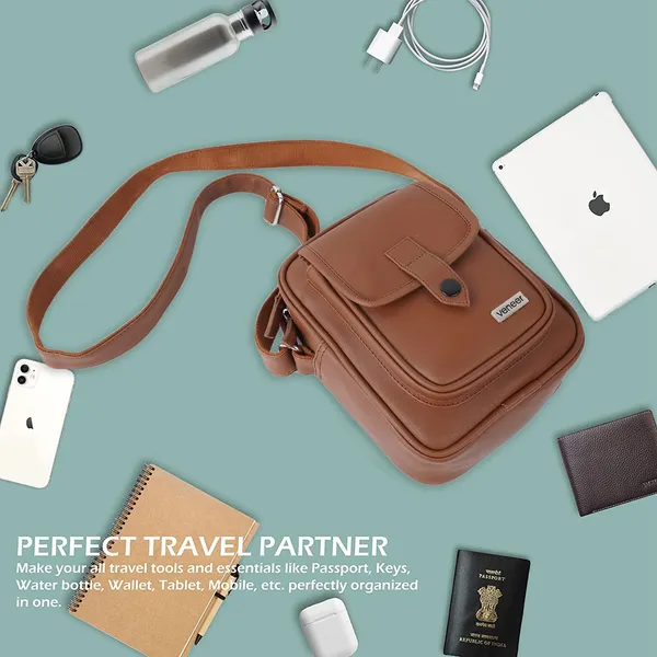 Tan_Premium_Vegan_Leather_Classy_Unique_Design_Shoulder_Crossbody_Side_Trendy_Men_Sling_Bag
