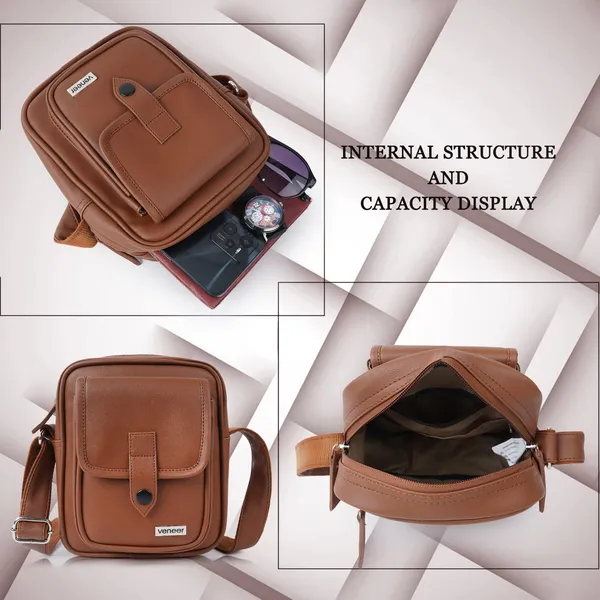 Tan_Premium_Vegan_Leather_Classy_Unique_Design_Shoulder_Crossbody_Side_Trendy_Men_Sling_Bag