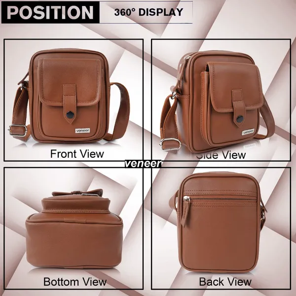 Tan_Premium_Vegan_Leather_Classy_Unique_Design_Shoulder_Crossbody_Side_Trendy_Men_Sling_Bag