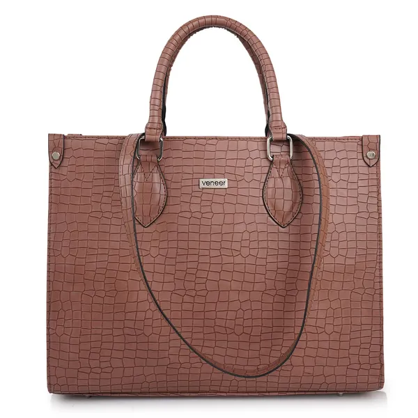 Beige_Croco_Pattern_Stylish_Classy_Design_Trendy_Travel_Dailyuse_Tote_Shoulder_Handbag_For_Women