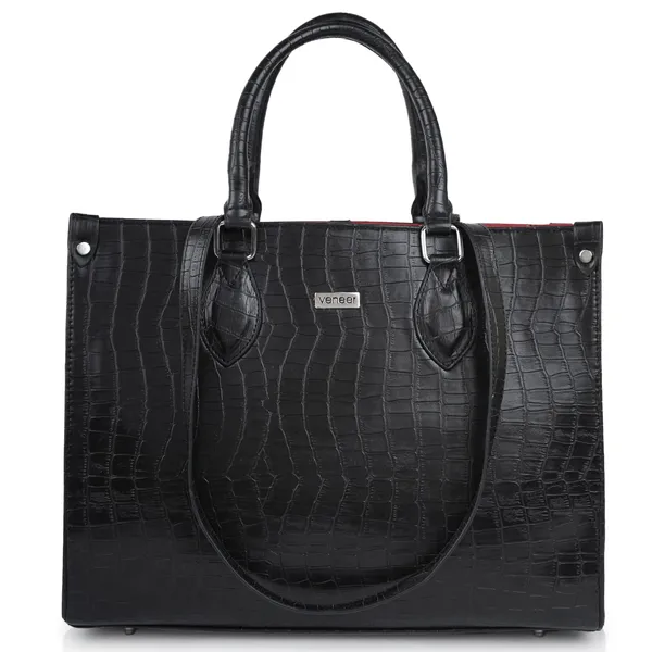 Black_Croco_Pattern_Stylish_Classy_Design_Trendy_Travel_Dailyuse_Tote_Shoulder_Handbag_For_Women