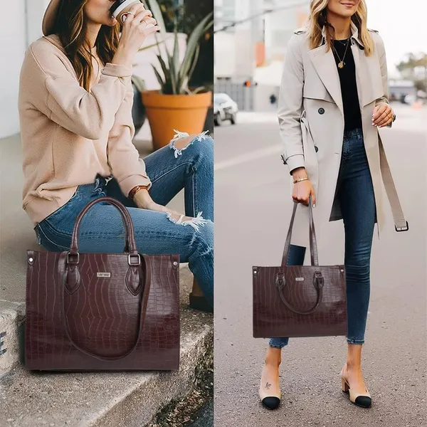 Brown_Croco_Pattern_Stylish_Classy_Design_Trendy_Travel_Dailyuse_Tote_Shoulder_Handbag_For_Women