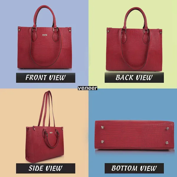 Maroon_Croco_Pattern_Stylish_Classy_Design_Trendy_Travel_Dailyuse_Tote_Shoulder_Handbag_For_Women