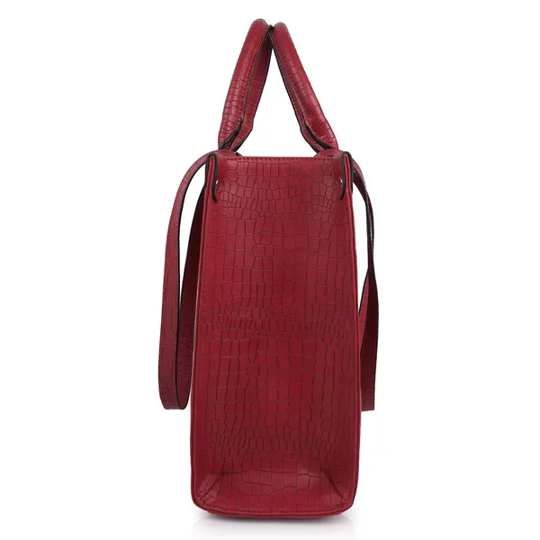 Maroon_Croco_Pattern_Stylish_Classy_Design_Trendy_Travel_Dailyuse_Tote_Shoulder_Handbag_For_Women
