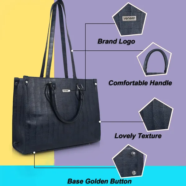 Navy_Blue_Croco_Pattern_Stylish_Classy_Design_Trendy_Travel_Dailyuse_Tote_Shoulder_Handbag_For_Women