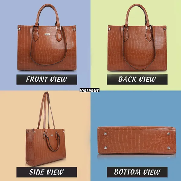 Tan_Croco_Pattern_Stylish_Classy_Design_Trendy_Travel_Dailyuse_Tote_Shoulder_Handbag_For_Women