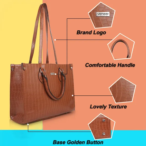 Tan_Croco_Pattern_Stylish_Classy_Design_Trendy_Travel_Dailyuse_Tote_Shoulder_Handbag_For_Women