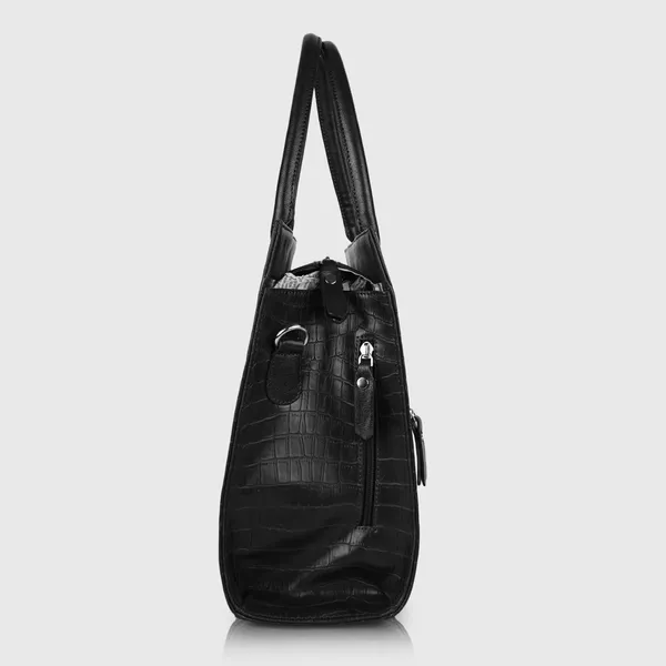 Black_Vegan_Leather_Casual_Classy_Design_Shoulder_Crossbody_Tote_Bag_With_Laptop_Sleeve_Cover_And_Pouch_For_Women