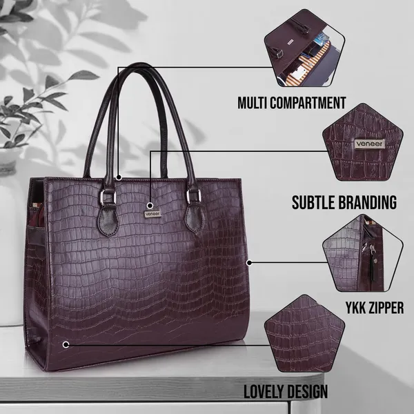 Brown_Vegan_Leather_Casual_Classy_Design_Shoulder_Crossbody_Tote_Bag_With_Laptop_Sleeve_Cover_And_Pouch_For_Women