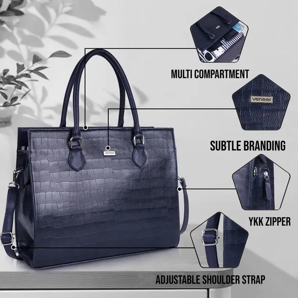 Navy_Blue_Vegan_Leather_Casual_Classy_Design_Shoulder_Crossbody_Tote_Bag_With_Laptop_Sleeve_Cover_And_Pouch_For_Women