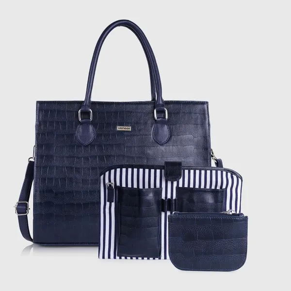 Navy_Blue_Vegan_Leather_Casual_Classy_Design_Shoulder_Crossbody_Tote_Bag_With_Laptop_Sleeve_Cover_And_Pouch_For_Women
