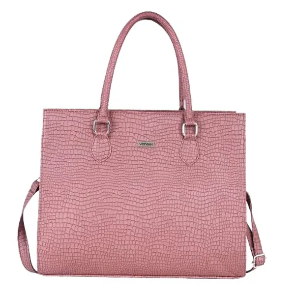 Peach_Vegan_Leather_Casual_Classy_Design_Shoulder_Crossbody_Tote_Bag_With_Laptop_Sleeve_Cover_And_Pouch_For_Women