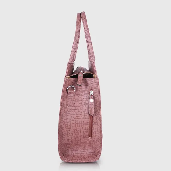 Peach_Vegan_Leather_Casual_Classy_Design_Shoulder_Crossbody_Tote_Bag_With_Laptop_Sleeve_Cover_And_Pouch_For_Women