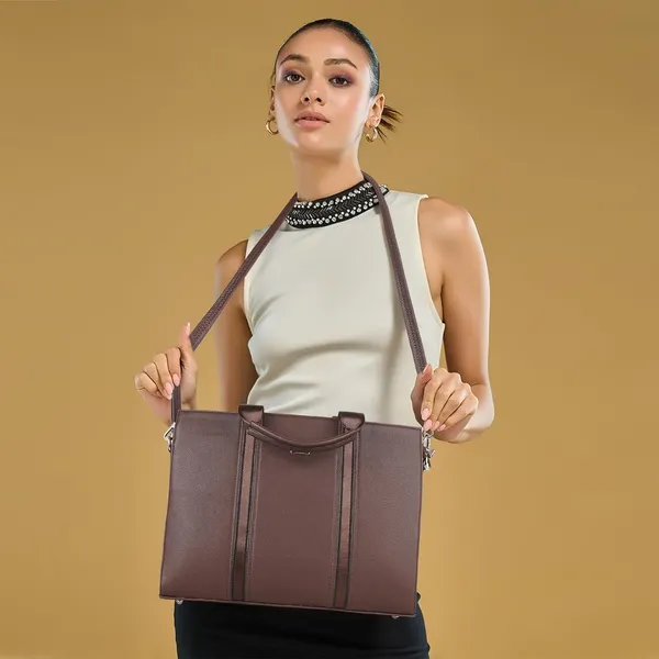 Brown_Vegan_Leather_Classy_Mac_Book|_13_Inch_Laptop_Unique_Design_Crossbody_Tote_Bag_For_Women