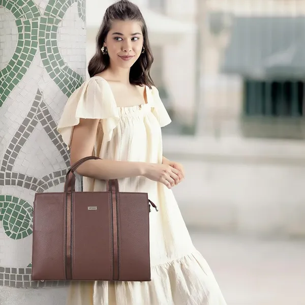 Brown_Vegan_Leather_Classy_Mac_Book|_13_Inch_Laptop_Unique_Design_Crossbody_Tote_Bag_For_Women