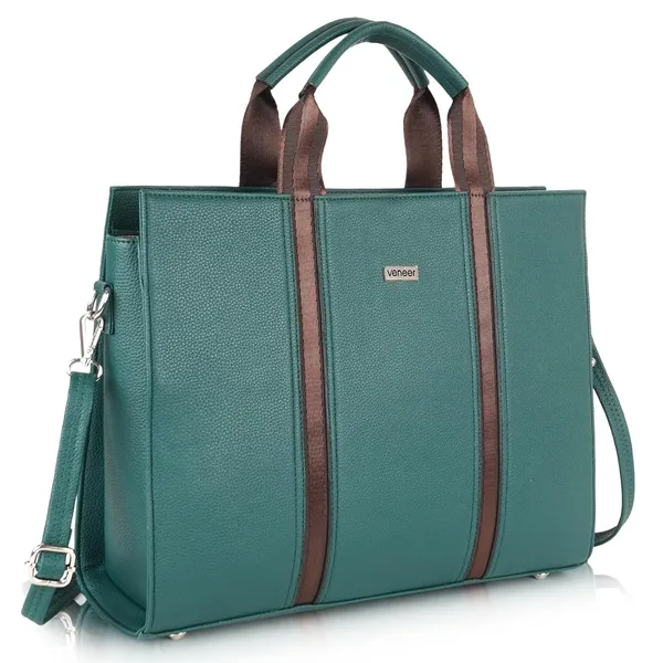 Green_Vegan_Leather_Classy_Mac_Book|_13_Inch_Laptop_Unique_Design_Crossbody_Tote_Bag_For_Women