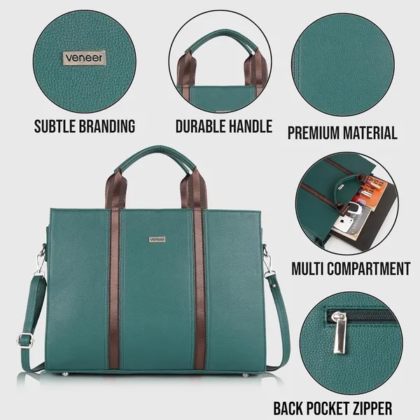 Green_Vegan_Leather_Classy_Mac_Book|_13_Inch_Laptop_Unique_Design_Crossbody_Tote_Bag_For_Women