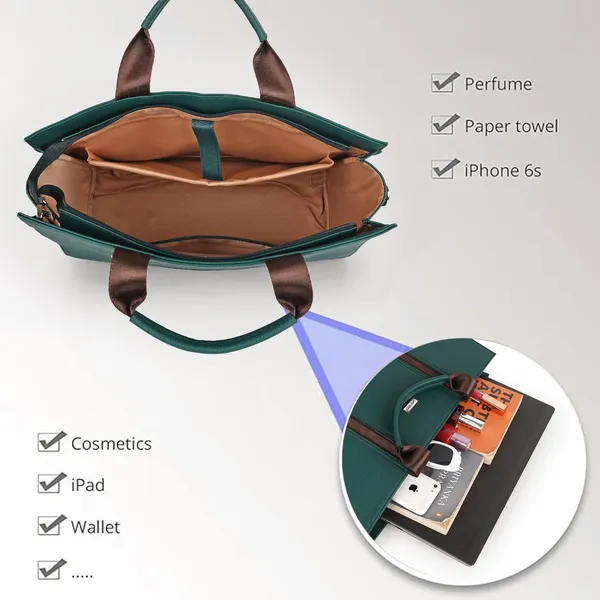 Green_Vegan_Leather_Classy_Mac_Book|_13_Inch_Laptop_Unique_Design_Crossbody_Tote_Bag_For_Women