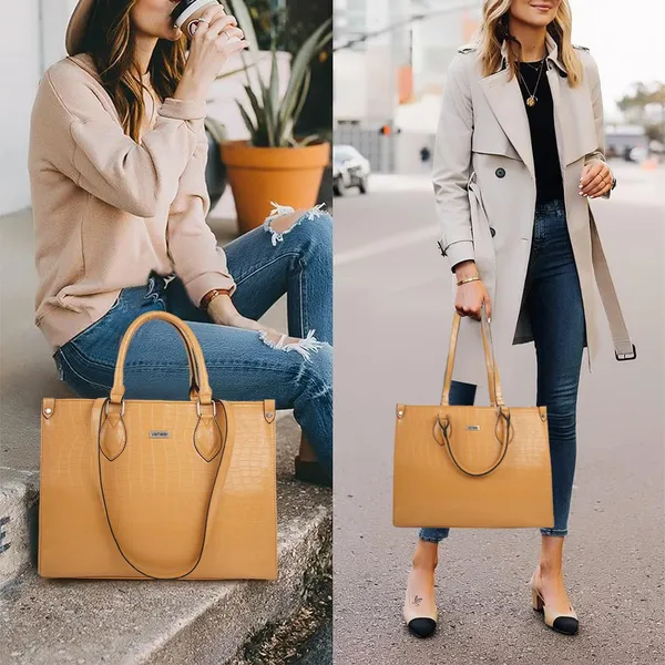Yellow_Croco_Pattern_Stylish_Classy_Design_Trendy_Travel_Dailyuse_Tote_Shoulder_Handbag_For_Women