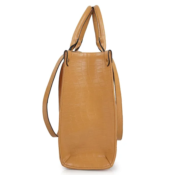 Yellow_Croco_Pattern_Stylish_Classy_Design_Trendy_Travel_Dailyuse_Tote_Shoulder_Handbag_For_Women