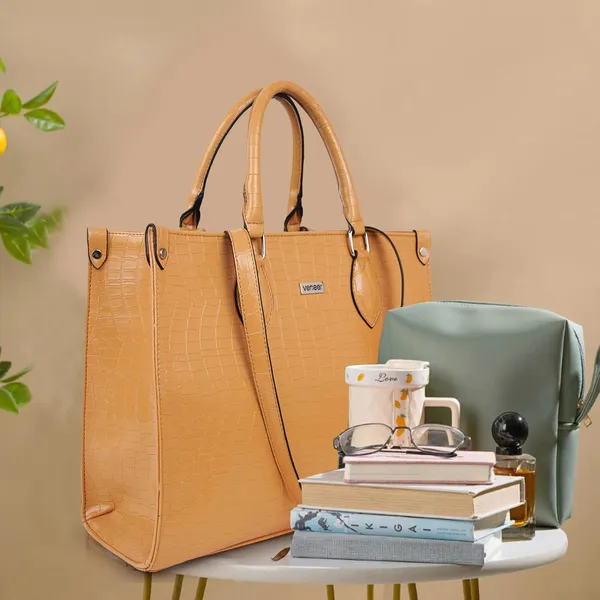 Yellow_Croco_Pattern_Stylish_Classy_Design_Trendy_Travel_Dailyuse_Tote_Shoulder_Handbag_For_Women