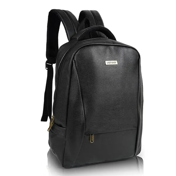 Black_Pu_Leather_Casual_23L_Trendy_Travel_Office_Laptop_Shoulder_Daytrip_College_Business_Backpack_For_Unisex