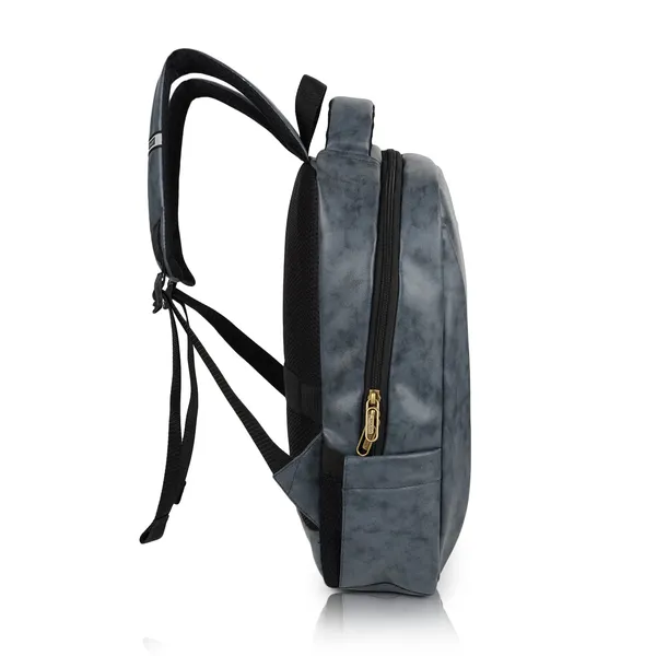 Grey_Pu_Leather_Casual_23L_Trendy_Travel_Office_Laptop_Shoulder_Daytrip_College_Business_Backpack_For_Unisex