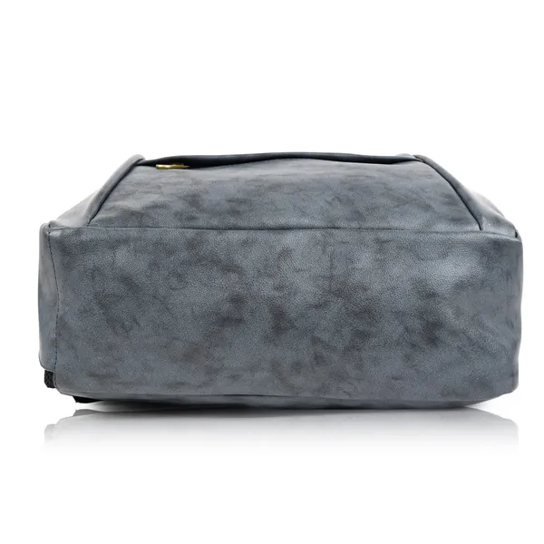 Grey_Pu_Leather_Casual_23L_Trendy_Travel_Office_Laptop_Shoulder_Daytrip_College_Business_Backpack_For_Unisex