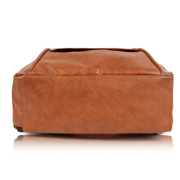 Tan_Pu_Leather_Casual_23L_Trendy_Travel_Office_Laptop_Shoulder_Daytrip_College_Business_Backpack_For_Unisex