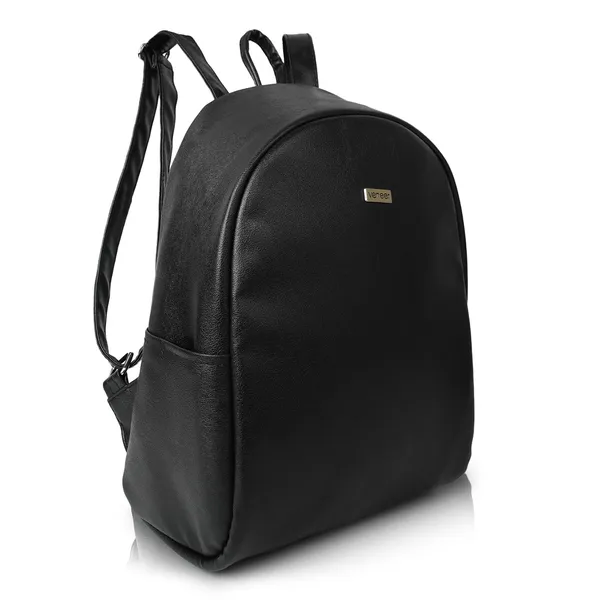 Black_Pu_Leather_Classic_17L_Trendy_Travel_Shoulder_Small_Mini_School|Office|College_Daytrip_Backpack_For_Women