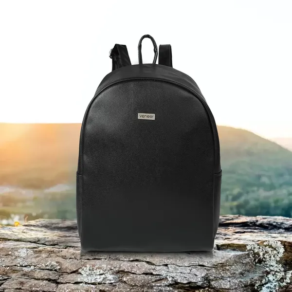 Black_Pu_Leather_Classic_17L_Trendy_Travel_Shoulder_Small_Mini_School|Office|College_Daytrip_Backpack_For_Women