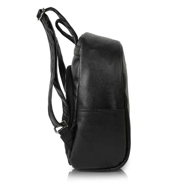 Black_Pu_Leather_Classic_17L_Trendy_Travel_Shoulder_Small_Mini_School|Office|College_Daytrip_Backpack_For_Women
