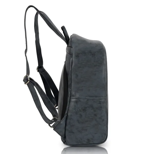 Grey_Pu_Leather_Classic_17L_Trendy_Travel_Shoulder_Small_Mini_School|Office|College_Daytrip_Backpack_For_Women