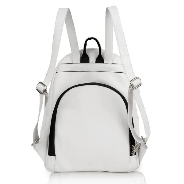 White_Pu_Leather_Classic_17L_Trendy_Travel_Shoulder_Small_Mini_School|Office|College_Daytrip_Backpack_For_Women