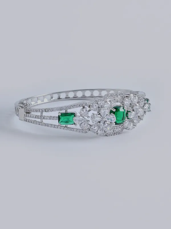 Green_Brass__Silver_Plated_Handcrafted_Water_Resistance_CZ_Stone__Bracelet_For_Women