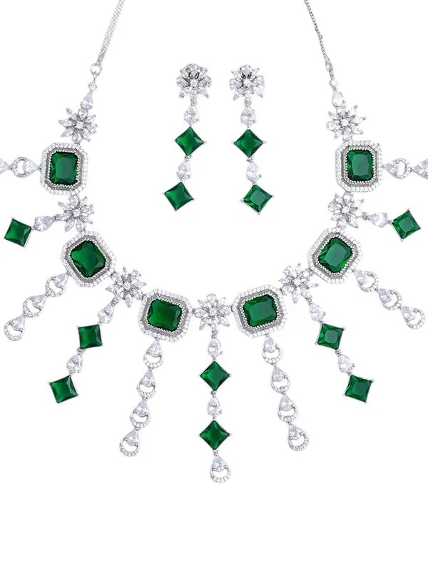 Green_Brass_Silver_Plated_Handcrafted_Water_Resistance_CZ_Stone__Necklace__Set_For_Women