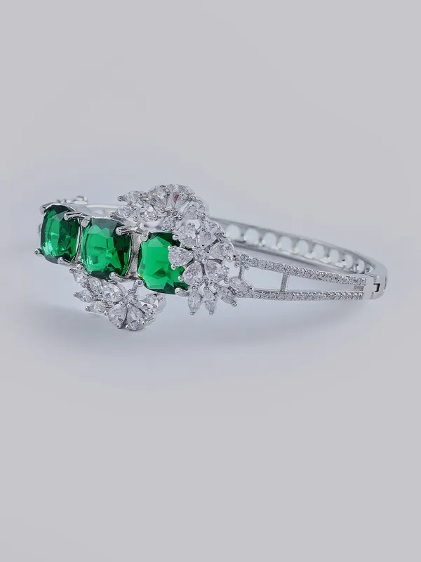 Green_Brass__Silver_Plated_Handcrafted_Water_Resistance_CZ_Stone__Bracelet_For_Women