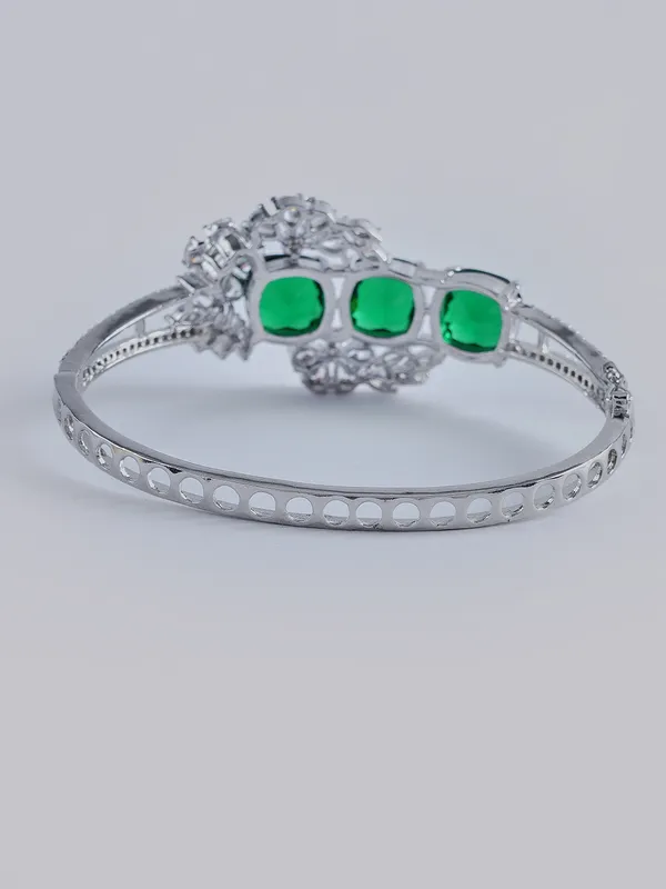 Green_Brass__Silver_Plated_Handcrafted_Water_Resistance_CZ_Stone__Bracelet_For_Women