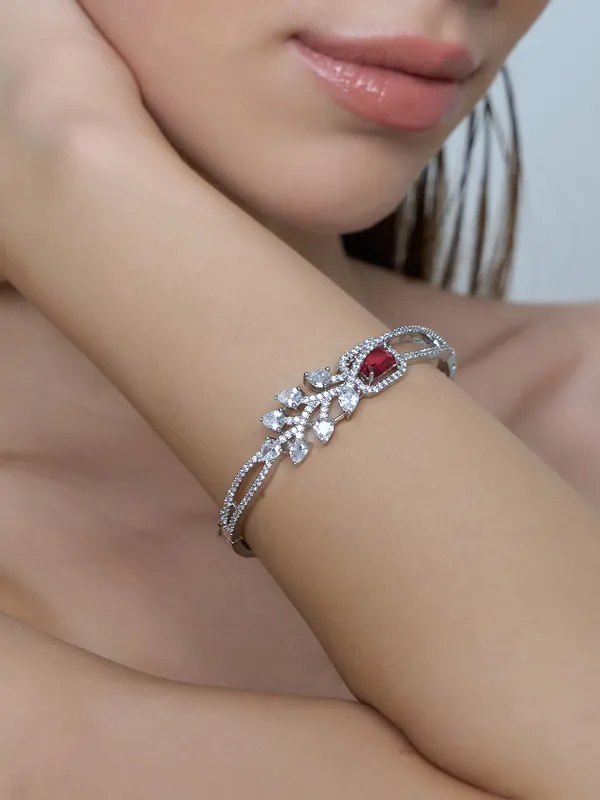 Red__Brass__Silver_Plated_Handcrafted_Water_Resistance_CZ_Stone__Bracelet_For_Women