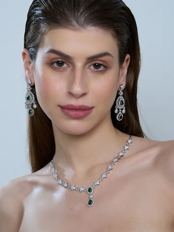 Green_Brass__Silver_Plated_Handcrafted_Water_Resistance_CZ_Stone__Necklace__Set_For_Women