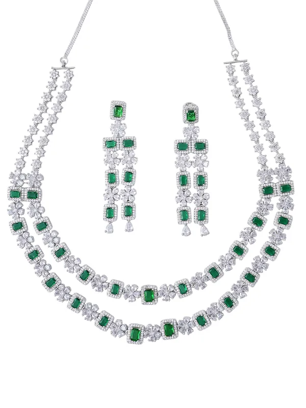 Green_Brass_Silver_Plated_Handcrafted_Water_Resistance_CZ_Stone__Necklace__Set_For_Women